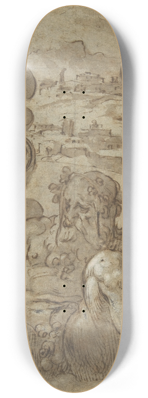 Jacopo Zucchi - Study for the Allegory of San Gimignano and Colle Val dElsa 8.25 inch art skate deck Jacopo Zucchi - Study for the Allegory of San Gimignano and Colle Val dElsa 8.25 inch art skate deck