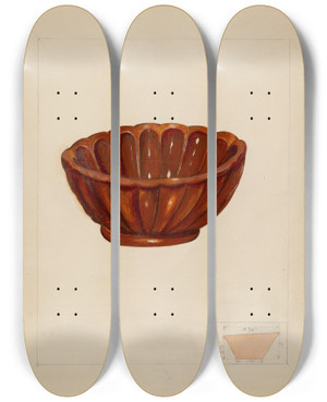 Triptych art skateboard deck of Anna Aloisi Mold by Anna Aloisi