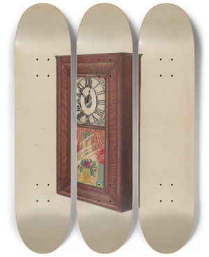 Triptych art skateboard deck of Albert Camilli Wall Clock by Albert Camilli