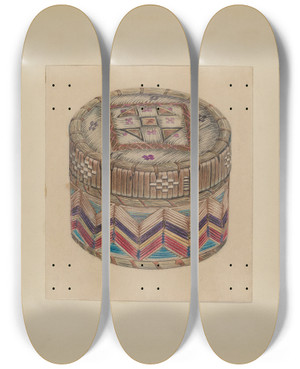 Triptych art skateboard deck of Michael Trekur Basket_1 by Michael Trekur