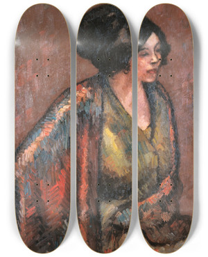 Triptych art skateboard deck of Isidre Nonell Flores by Isidre Nonell (1872-1911)
