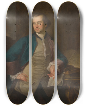Triptych art skateboard deck of Angelica Kauffmann John Morgan by Angelica Kauffmann (1741-1807)