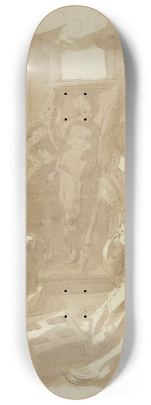 Jacques Bellange - Versammlung der Heiligen Laurentius, Stephanus, Dionysos, Petrus Martyr und Georg 8.25 inch art skate deck