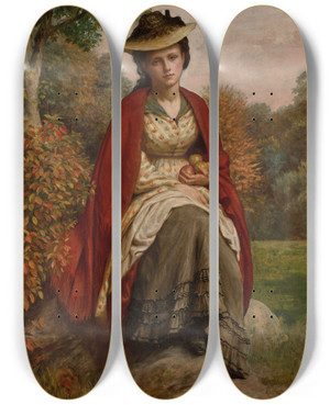 Triptych art skateboard deck of Valentine Cameron Prinsep Autumn by Valentine Cameron Prinsep (1838-1904)