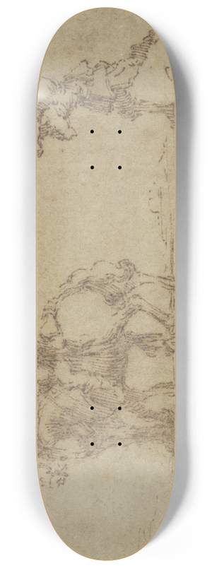 Jacques Callot - Zwei Reiter, gefolgt von einem Mann, der einen Sack trgt 8.25 inch art skate deck