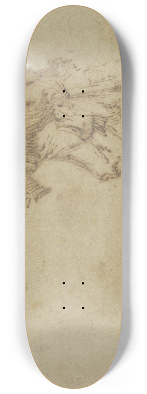 Jacques Callot - Zwei Soldaten treiben zwei Ziegen vor sich her 8.25 inch art skate deck
