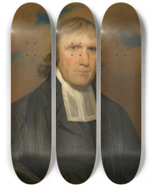 Triptych art skateboard deck of John Wesley Jarvis William Linn by John Wesley Jarvis (1781-1840)