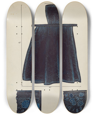 Triptych art skateboard deck of Roberta Elvis Apron by Roberta Elvis