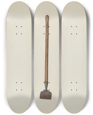 Triptych art skateboard deck of Fred Hassebrock Turpentine Scraper by Fred Hassebrock