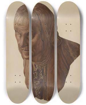 Triptych art skateboard deck of American 20Th Century Figurehead Benjamin Franklin by American 20Th Century
