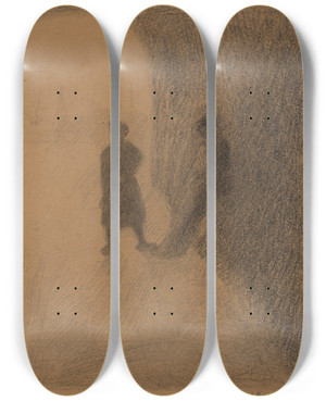 Triptych art skateboard deck of Lon Spilliaert Onder De Brug by Leon Spilliaert (1881-1946)