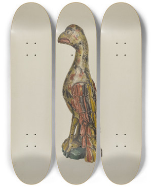 Triptych art skateboard deck of Giacinto Capelli Pa German Parrot by Giacinto Capelli (20-)
