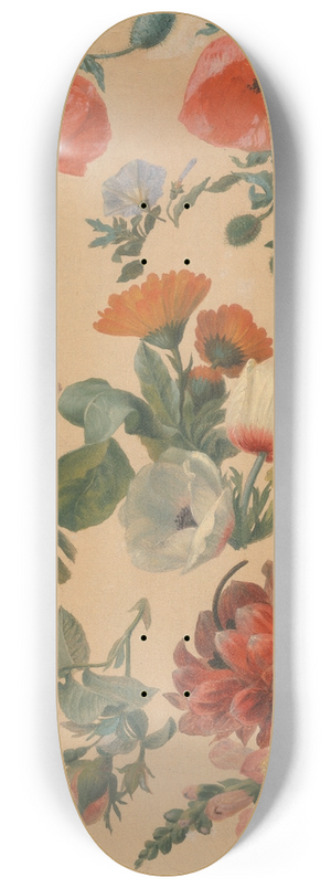 Jacques-Laurent Agasse - Studies of Summer Flowers 8.25 inch art skate deck Jacques-Laurent Agasse - Studies of Summer Flowers 8.25 inch art skate deck