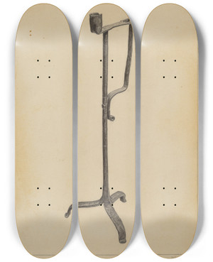Triptych art skateboard deck of Bernard Westmacott Candle Holder by Bernard Westmacott