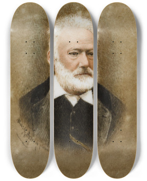 Triptych art skateboard deck of Marie Besson Victor Hugo by Marie Besson (19-20-)