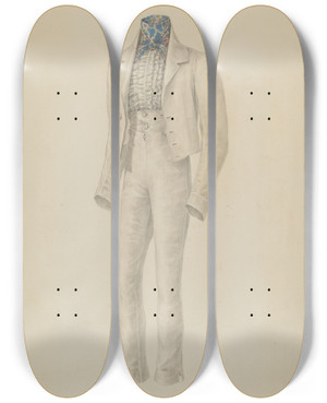 Triptych art skateboard deck of Henry De Wolfe Mans Suit_4 by Henry De Wolfe
