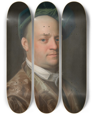 Triptych art skateboard deck of John Singleton Copley Ebenezer Storer Ii by John Singleton Copley (1738-1815)