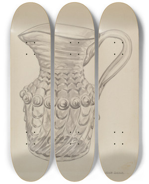Triptych art skateboard deck of John Dana Pitcher_4 by John Dana (1935)