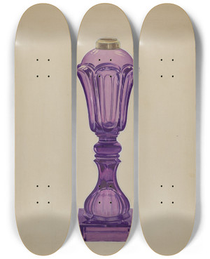 Triptych art skateboard deck of John Dana Lamp_4 by John Dana (1935)