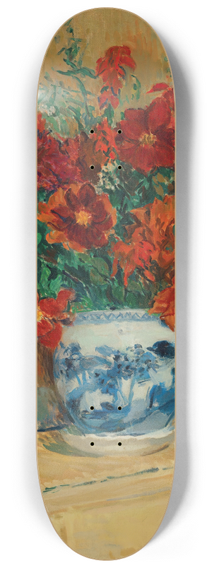 Jacques-mile Blanche - Bouquet de fleurs au vase bleu 8.25 inch art skate deck