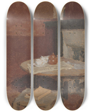Triptych art skateboard deck of Gwen John Interior by Gwen John (1876-1939)