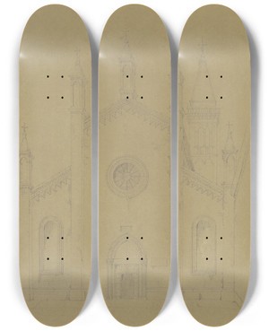 Triptych art skateboard deck of Friedrich Wilhelm Ludwig S Nazaro E Celso In Verona by Friedrich Wilhelm Ludwig (1828)