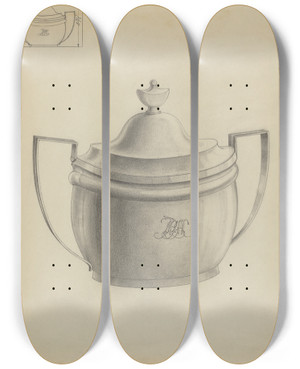 Triptych art skateboard deck of Simon Weiss Silver Sugar Bowl_2 by Simon Weiss