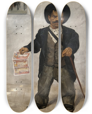 Triptych art skateboard deck of Ernst Josephson Spanish Dwarf by Ernst Josephson (1851-1906)