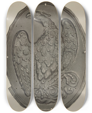 Triptych art skateboard deck of Rose Campbellgerke Firemark_1 by Rose Campbell Gerke (1882)