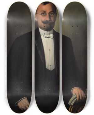 Triptych art skateboard deck of Daoud Corm Title Unknown by Daoud Corm (1852-1930)