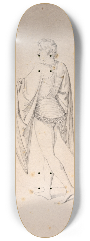 Jacques-Raymond Brascassat - Jeune homme avec fleur en costume XVe s. 8.25 inch art skate deck Jacques-Raymond Brascassat - Jeune homme avec fleur en costume XVe s. 8.25 inch art skate deck