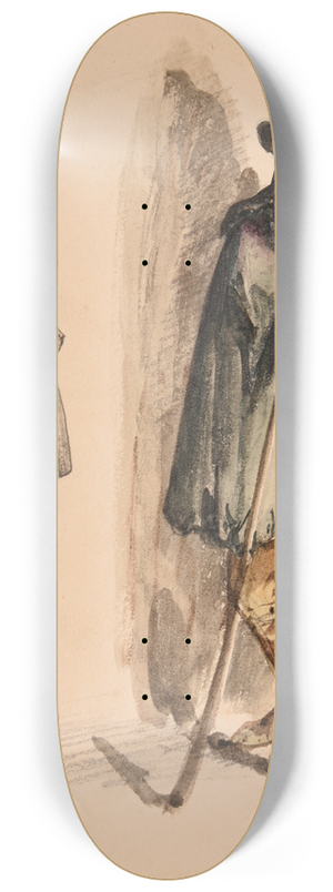 Jacques-Raymond Brascassat - Moine et berger 8.25 inch art skate deck