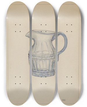 Triptych art skateboard deck of Janet Riza Cream Pitcher_3 by Janet Riza (20-)