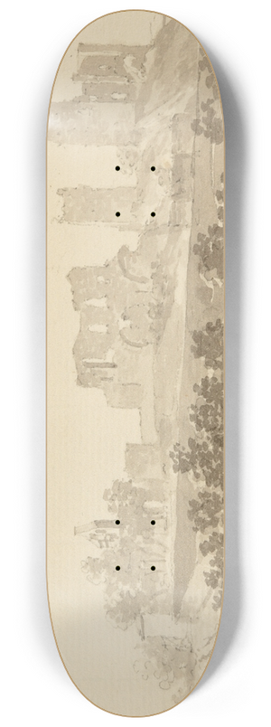 Jacques-Raymond Brascassat - Ruines dun chteau 8.25 inch art skate deck