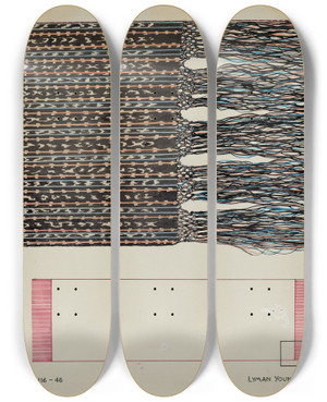 Triptych art skateboard deck of Lyman Young Scarf by Lyman Young