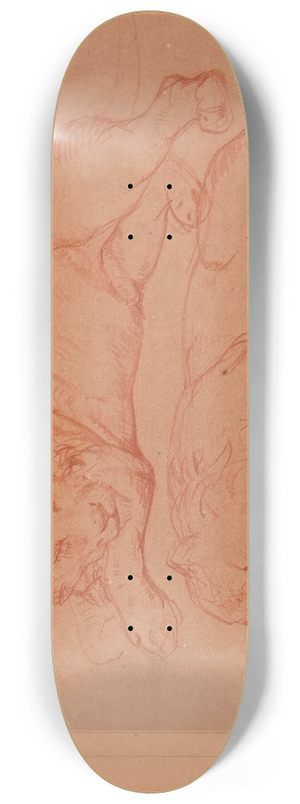 Jacques-Raymond Brascassat - tude de deux lions couchs 8.25 inch art skate deck Jacques-Raymond Brascassat - tude de deux lions couchs 8.25 inch art skate deck