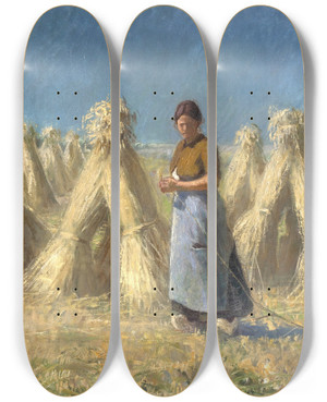Triptych art skateboard deck of Charles Myr Lesaar Buerin Mit Korngarben by Charles Lesaar