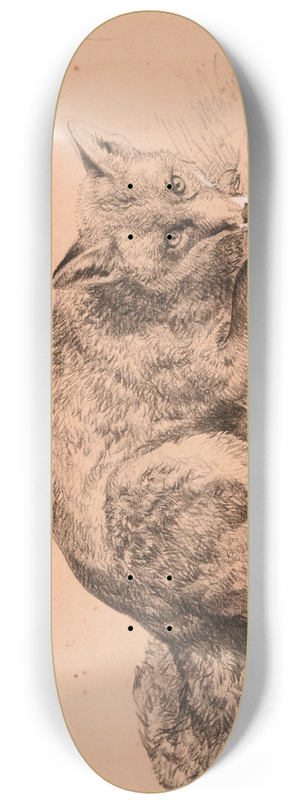 Jacques-Raymond Brascassat - tude de renard 8.25 inch art skate deck Jacques-Raymond Brascassat - tude de renard 8.25 inch art skate deck