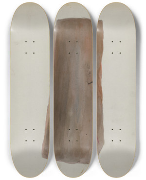 Triptych art skateboard deck of Cecily Edwards Roof Tile by Cecily Edwards
