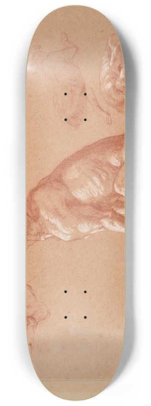 Jacques-Raymond Brascassat - tudes de chiens 8.25 inch art skate deck