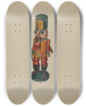 Triptych art skateboard deck of Virginia Richards Nutcracker by Virginia Richards