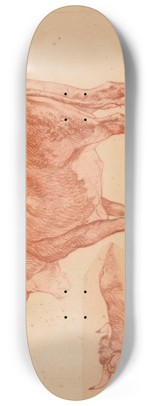 Jacques-Raymond Brascassat - tudes de vaches 8.25 inch art skate deck Jacques-Raymond Brascassat - tudes de vaches 8.25 inch art skate deck