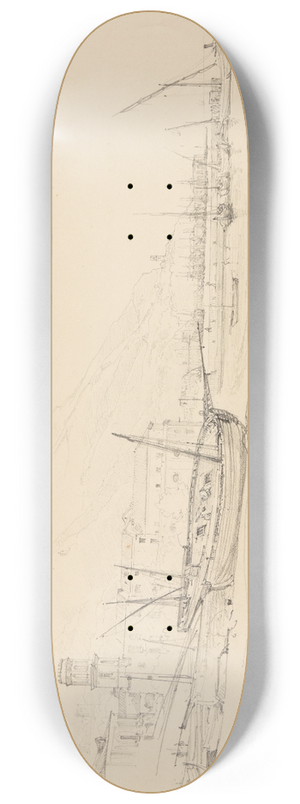 Jacques-Raymond Brascassat - Vue dun port indtermin. 8.25 inch art skate deck