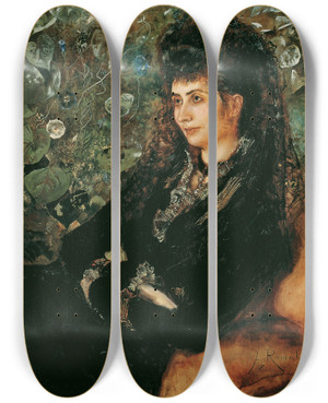 Triptych art skateboard deck of Anton Romako Mathilde Stern Geb Porges by Anton Romako (1832-1889)
