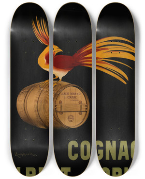 Triptych art skateboard deck of Leonetto Cappiello Cognac Albert Robin by Leonetto Cappiello (1875-1942)