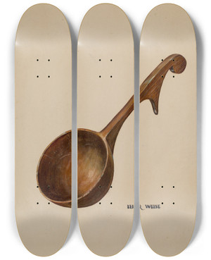 Triptych art skateboard deck of Elmer Weise Wooden Dipper_1 by Elmer Weise