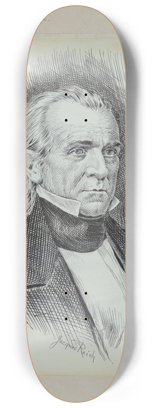Jacques Reich - James K. Polk 8.25 inch art skate deck Jacques Reich - James K. Polk 8.25 inch art skate deck