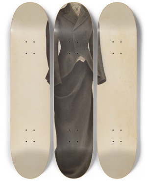 Triptych art skateboard deck of Henry De Wolfe Womans Riding Habit by Henry De Wolfe