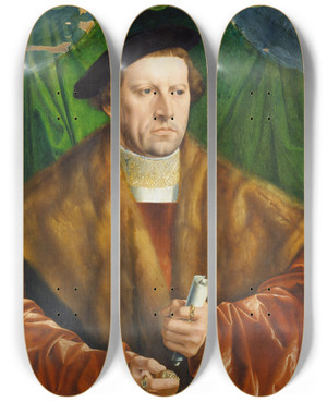 Triptych art skateboard deck of Barthel Bruyn The Elder Portrait Of Peter Heyman by Barthel Bruyn The Elder (1493-1555)