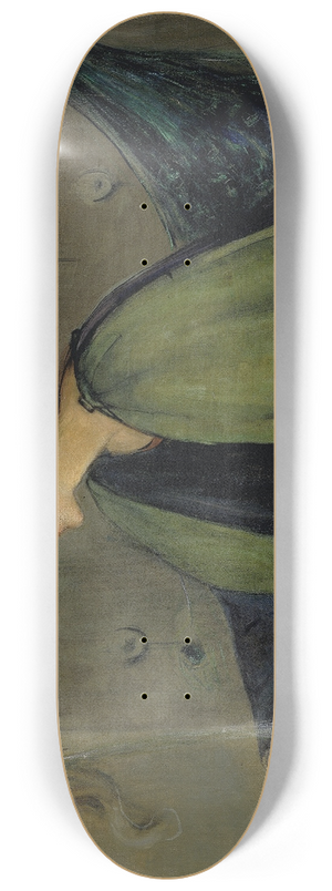 Alice Pike Barney - Woman and Peacock 8.25 inch art skate deck